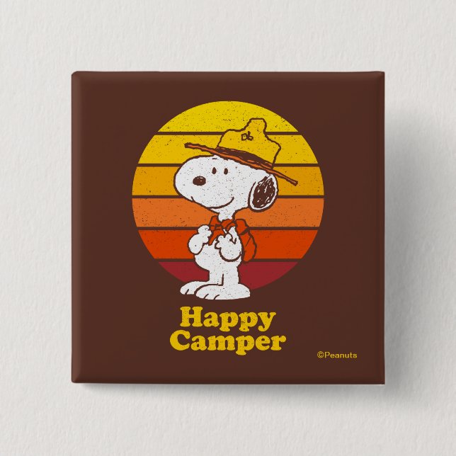Snoopy | Beagle Scout - Happy Camper 15 Cm Square Badge (Front)