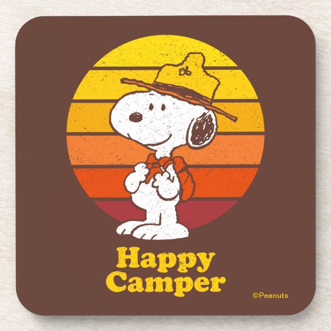 Snoopy | Beagle Scout - Happy Camper Coaster (Front)