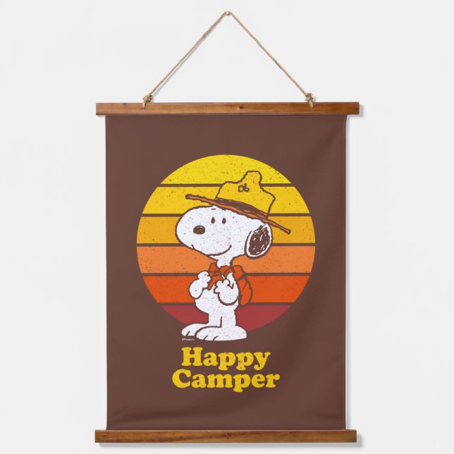 Snoopy | Beagle Scout - Happy Camper Hanging Tapestry (Front)