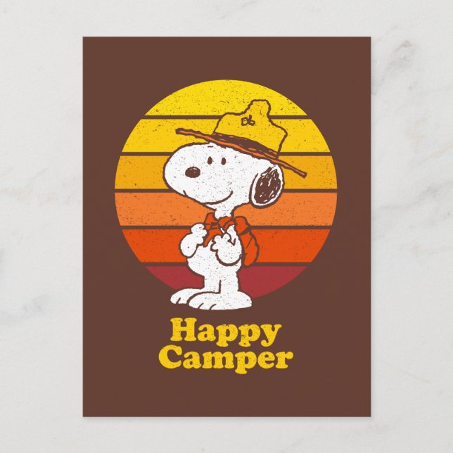 Snoopy | Beagle Scout - Happy Camper Postcard (Front)