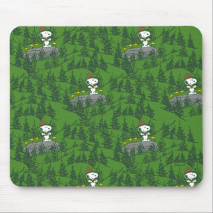 Snoopy Beagle Scout Hiking Pattern Mouse Mat