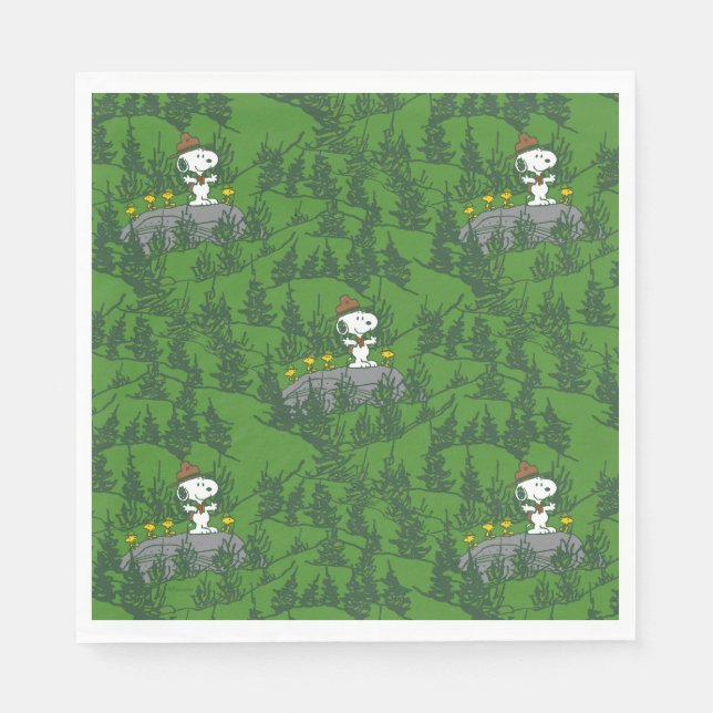 Snoopy Beagle Scout Hiking Pattern Napkin (Front)