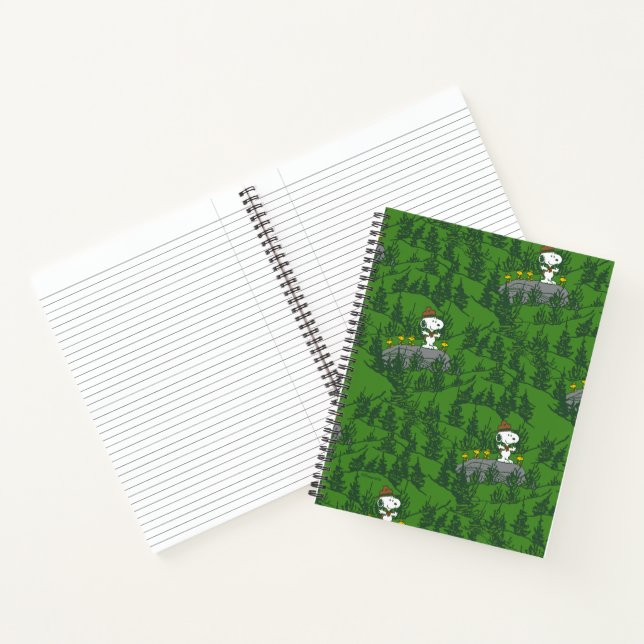 Snoopy Beagle Scout Hiking Pattern Notebook (Inside)