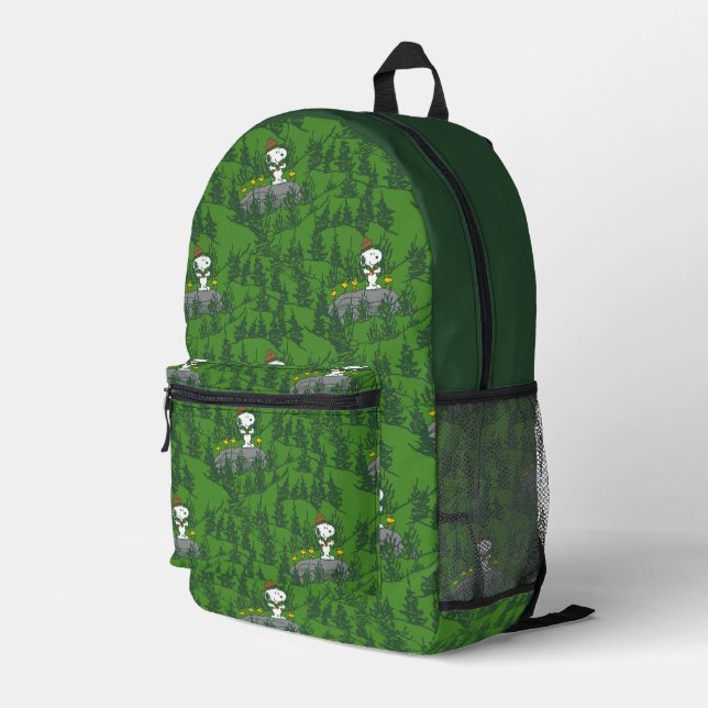 Snoopy Beagle Scout Hiking Pattern Printed Backpack (Back Corner Right)