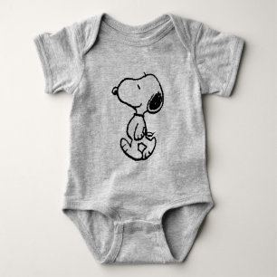 Snoopy Black & Magenta Baby Bodysuit