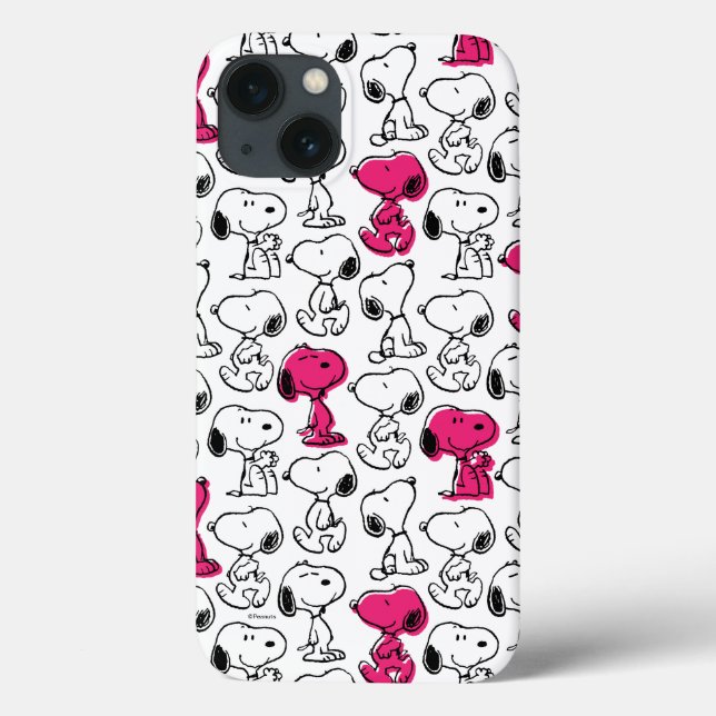 Snoopy Black & Magenta Pattern Case-Mate iPhone Case (Back)
