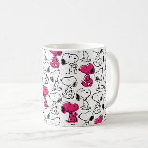 Snoopy Black & Magenta Pattern Coffee Mug