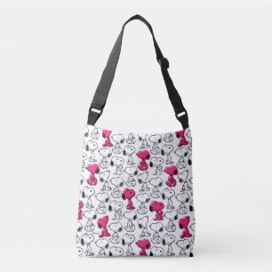Snoopy Black & Magenta Pattern Crossbody Bag