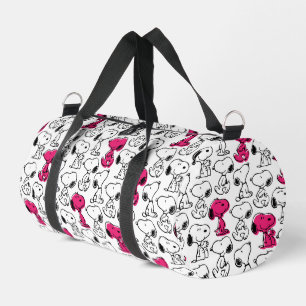 Snoopy Black & Magenta Pattern Duffle Bag