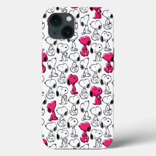 Snoopy Black & Magenta Pattern iPhone 13 Case