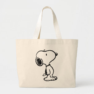 Snoopy Black & Magenta Pattern Large Tote Bag