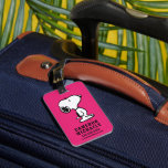 Snoopy Black & Magenta Pattern Luggage Tag<br><div class="desc">Take a look at this super cute design featuring Snoopy in a black and magenta pattern.</div>
