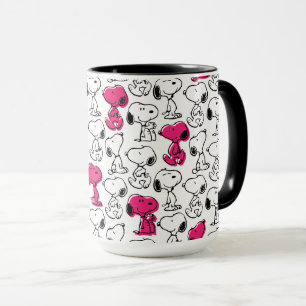 Snoopy Black & Magenta Pattern Mug