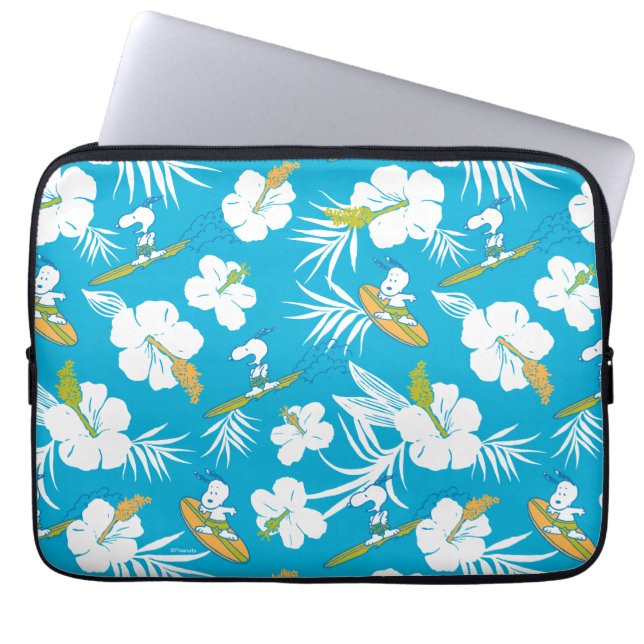 Snoopy Brooklyn Beach Pattern Laptop Sleeve (Front)