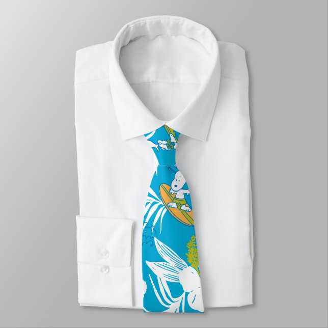 Snoopy Brooklyn Beach Pattern Tie (Tied)