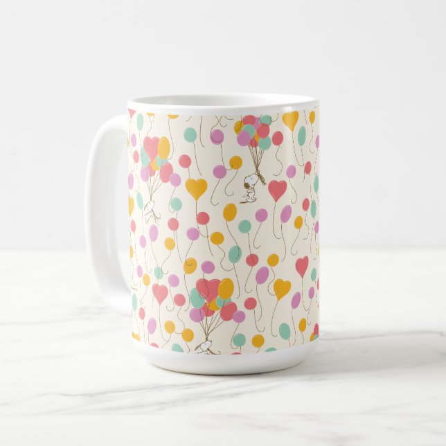 Snoopy Bunches of Balloons Pattern Coffee Mug (Front Left)