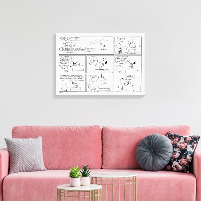 Snoopy & Charlie Brown | English Muffin Canvas Print (Insitu(LivingRoom))