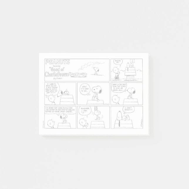 Snoopy & Charlie Brown | English Muffin Post-it Notes (Front)