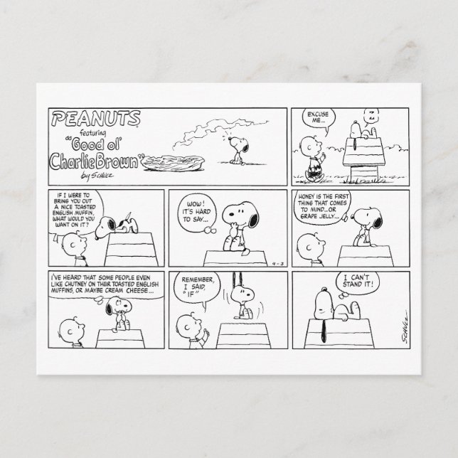 Snoopy & Charlie Brown | English Muffin Postcard (Front)