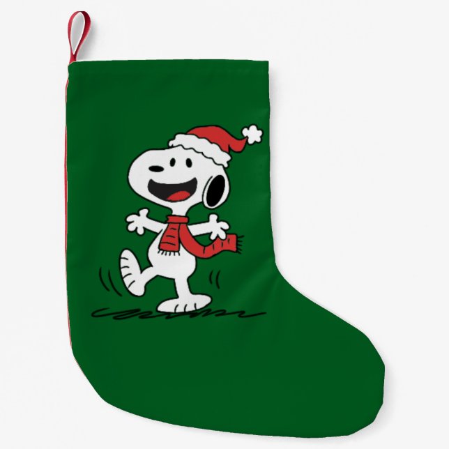 Snoopy Christmas fun  Small Christmas Stocking (Front)