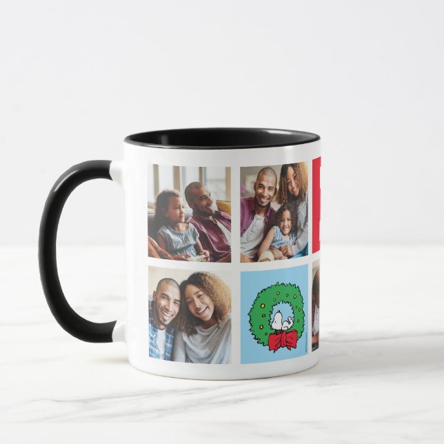 Snoopy Christmas Wreath | Dad Photo Collage Mug (Left)