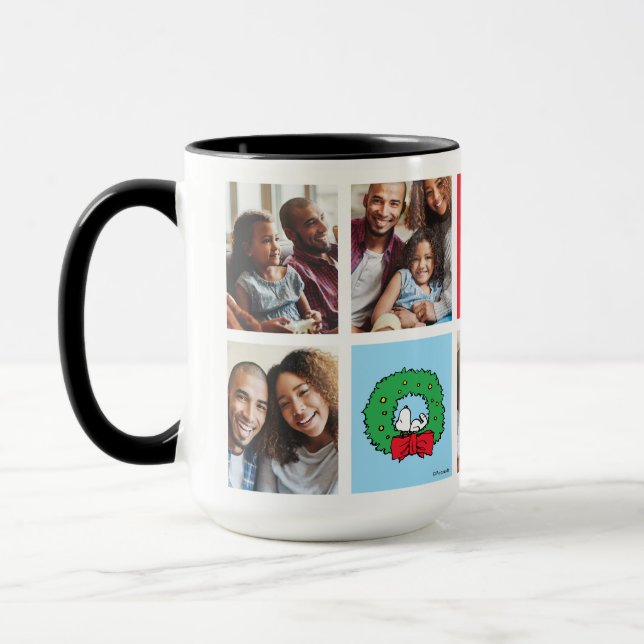 Snoopy Christmas Wreath | Mum Photo Collage Mug (Left)