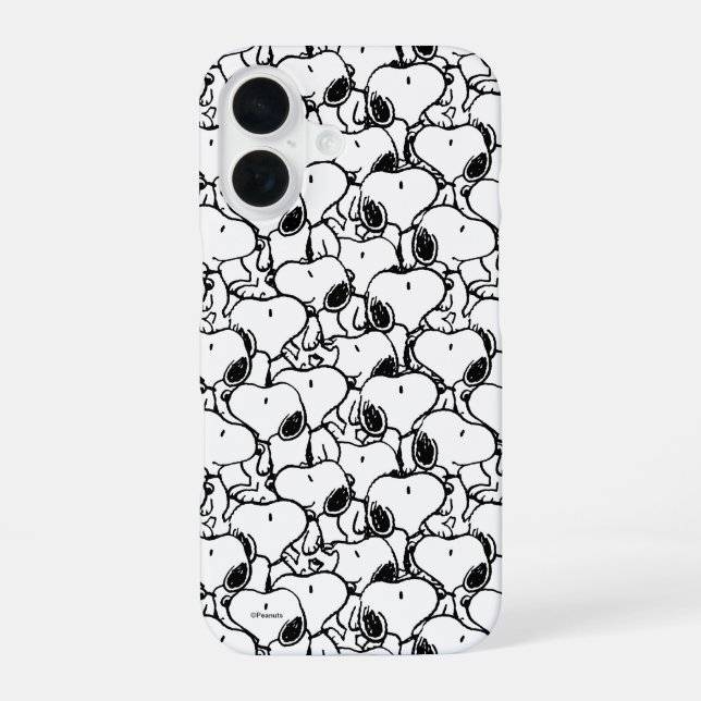 Snoopy Classic Comics Pattern iPhone 16 Case (Back)