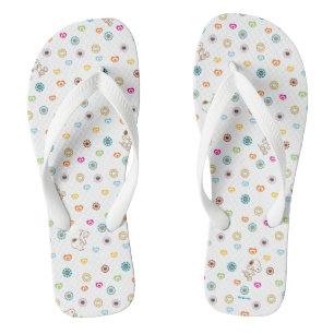 Snoopy Colourful Hearts Pattern Flip Flops