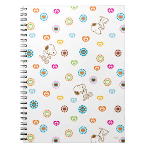 Snoopy Colourful Hearts Pattern Notebook