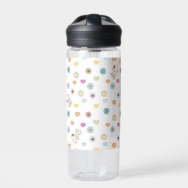 Snoopy Colourful Hearts Pattern Water Bottle (Front)