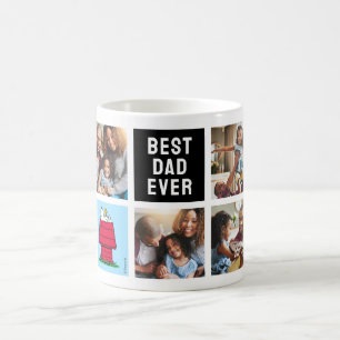 Snoopy Doghouse Best Dad - Photo Collage Coffee Mug