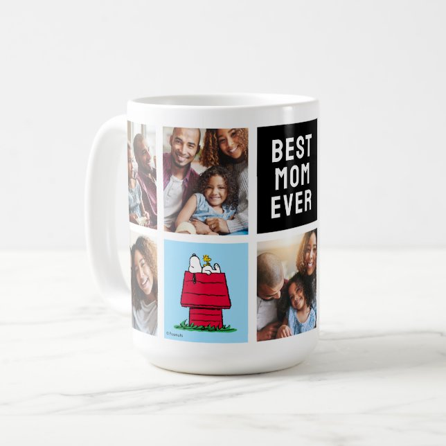 Snoopy Doghouse | Best Mum - Photo Collage Coffee Mug (Front Left)