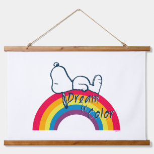 Snoopy Dream in Colour Rainbow Hanging Tapestry