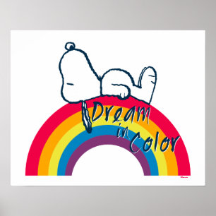 Snoopy Dream in Colour Rainbow Poster