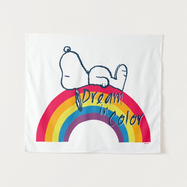 Snoopy | Dream in Colour Rainbow Tapestry (Front (Horizontal))