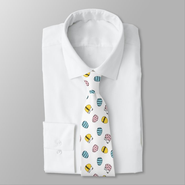 Snoopy Easter Egg Pattern Tie (Tied)