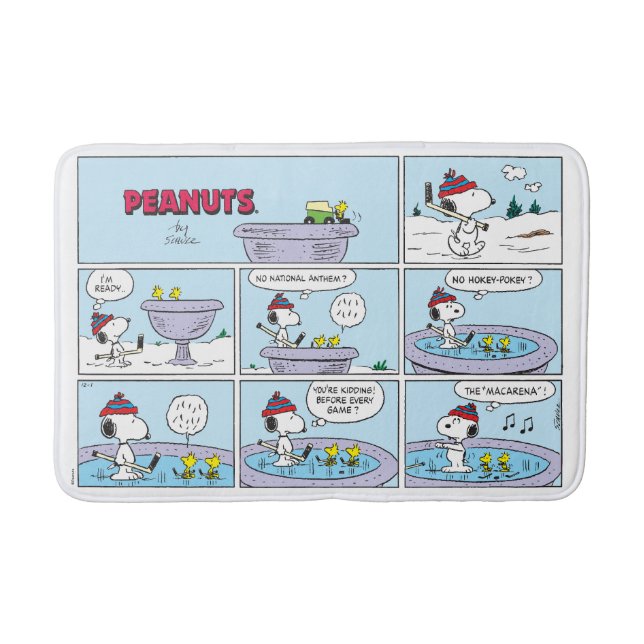 Snoopy & Friends Hockey Game Bath Mat (Front)