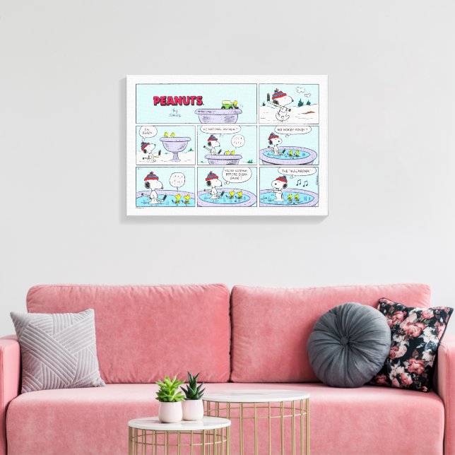 Snoopy & Friends Hockey Game Canvas Print (Insitu(LivingRoom))