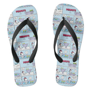 Snoopy & Friends Hockey Game Flip Flops
