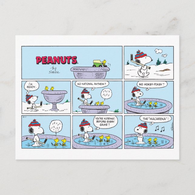 Snoopy & Friends Hockey Game Postcard (Front)