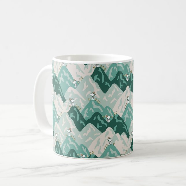 Snoopy Great Outdoors Pattern Coffee Mug (Front Left)