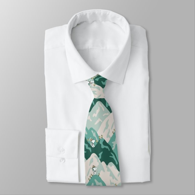 Snoopy Great Outdoors Pattern Tie (Tied)