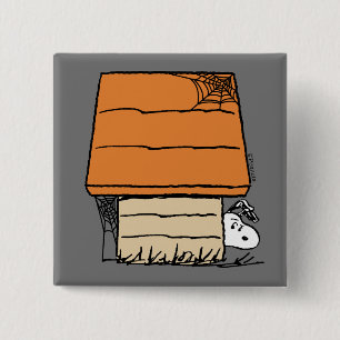 Snoopy Halloween Spider Web Doghouse 15 Cm Square Badge