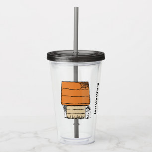 Snoopy Halloween Spider Web Doghouse Acrylic Tumbler
