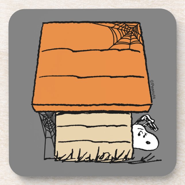 Snoopy Halloween Spider Web Doghouse Coaster (Front)