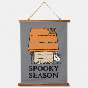 Snoopy Halloween Spider Web Doghouse Hanging Tapestry