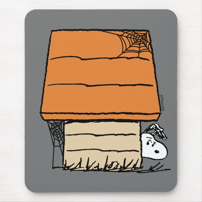 Snoopy Halloween Spider Web Doghouse Mouse Mat (Front)