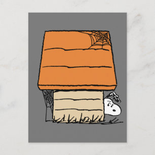 Snoopy Halloween Spider Web Doghouse Postcard