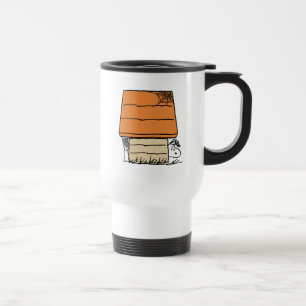 Snoopy Halloween Spider Web Doghouse Travel Mug