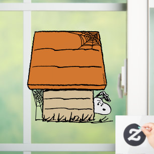Snoopy Halloween Spider Web Doghouse Window Cling